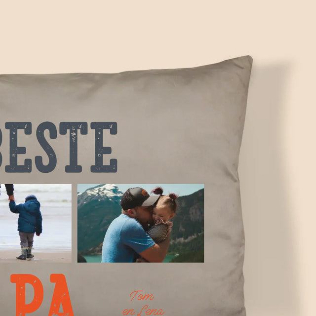 Fotocollage: De Beste Papa Ter Wereld, Foto'S - Kussen