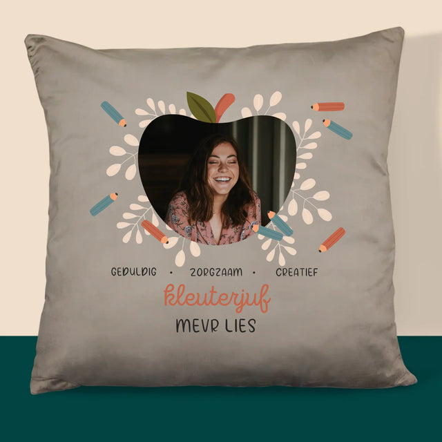 Foto En Handtekening: Kleuterjuf - Kussen
