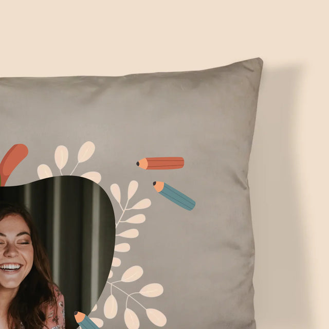 Foto En Handtekening: Kleuterjuf - Kussen