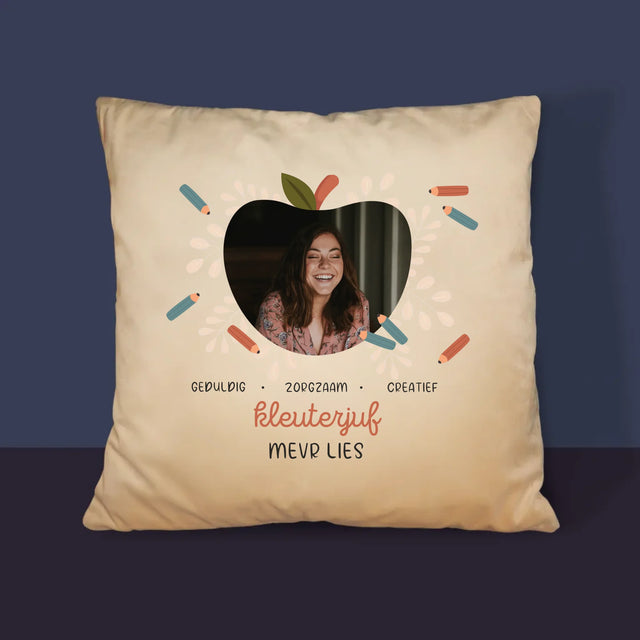 Foto En Handtekening: Kleuterjuf - Kussen