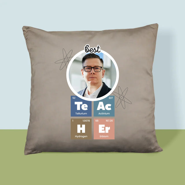 Foto En Handtekening: Teacher Chemische Elementen - Kussen