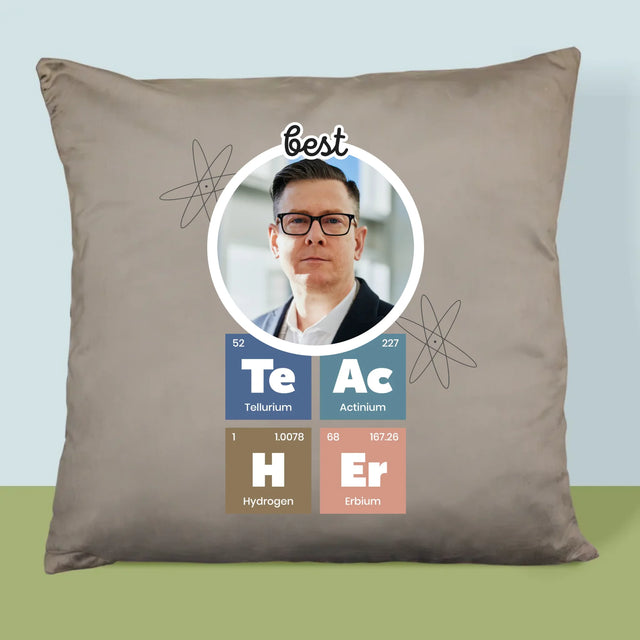 Foto En Handtekening: Teacher Chemische Elementen - Kussen