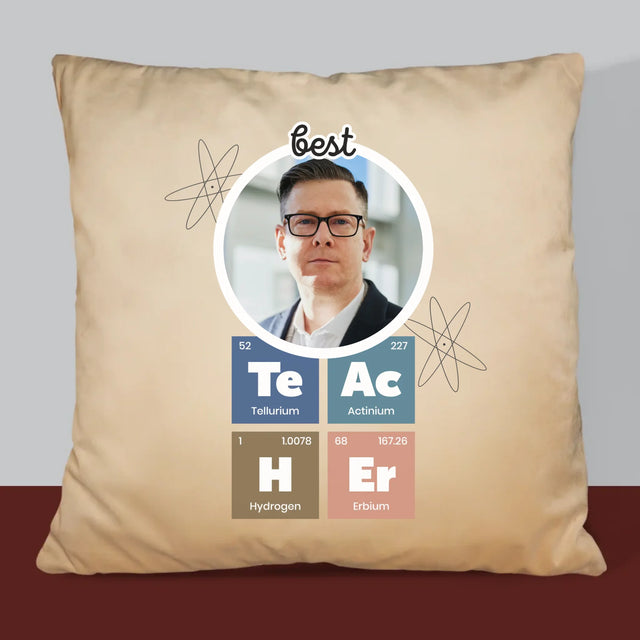 Foto En Handtekening: Teacher Chemische Elementen - Kussen