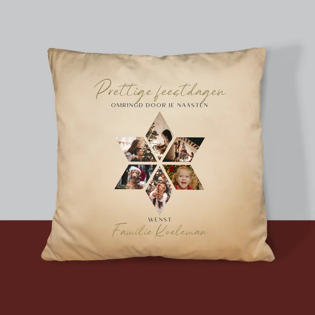 Fotocollage: Prachtige Feestdagen, Ster - Kussen