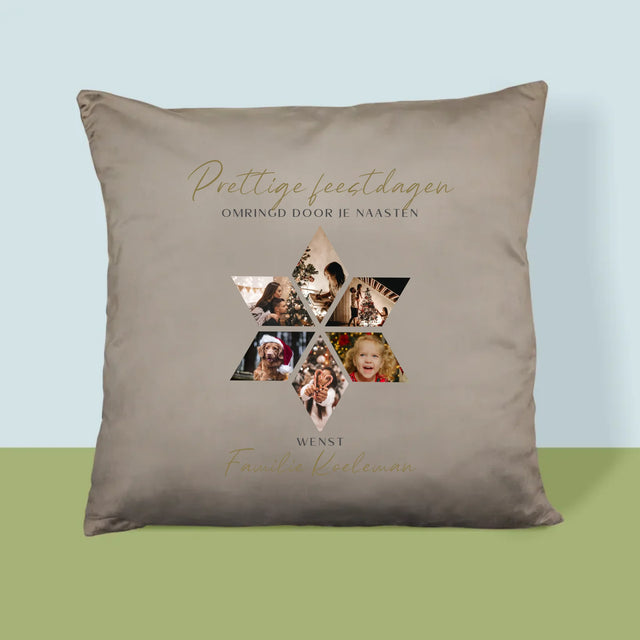 Fotocollage: Prachtige Feestdagen, Ster - Kussen