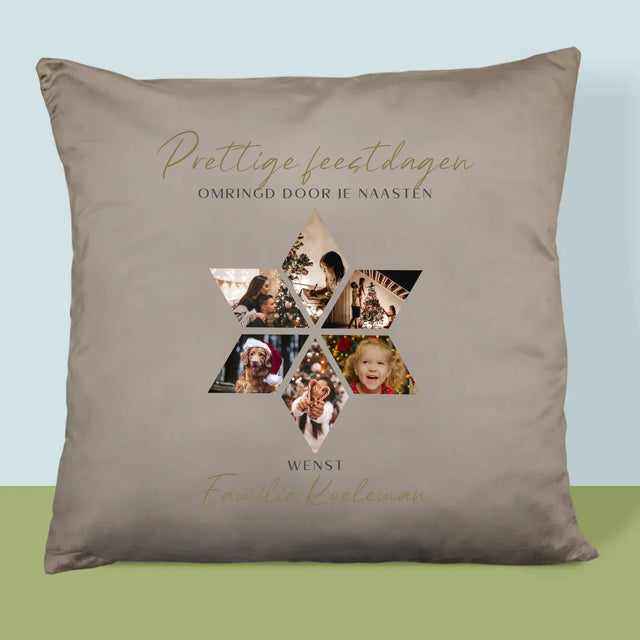 Fotocollage: Prachtige Feestdagen, Ster - Kussen