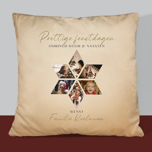 Fotocollage: Prachtige Feestdagen, Ster - Kussen