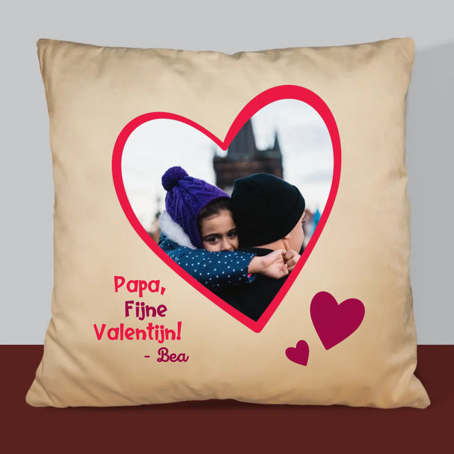 Foto En Handtekening: Valentijn Papa - Kussen