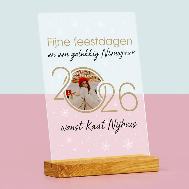 Fotocollage: Gelukkig Nieuwjaar - Afdruk Op Acrylglas (Verticaal)