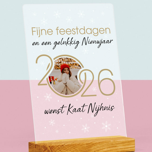 Fotocollage: Gelukkig Nieuwjaar - Afdruk Op Acrylglas (Verticaal)