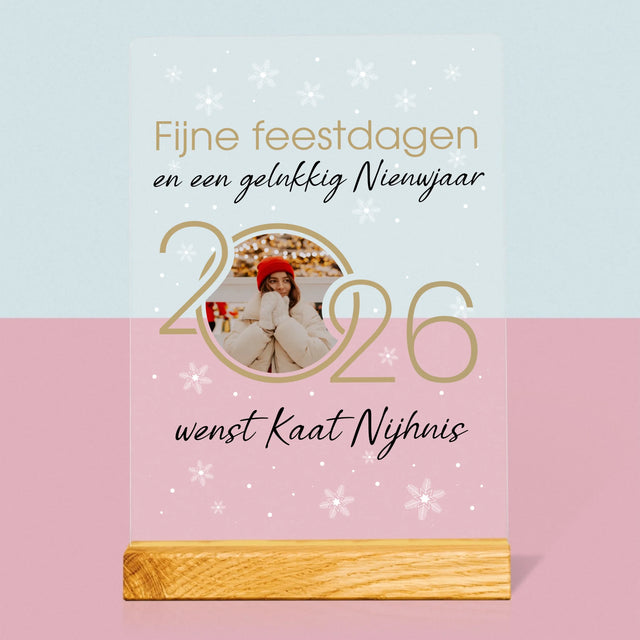 Fotocollage: Gelukkig Nieuwjaar - Afdruk Op Acrylglas (Verticaal)