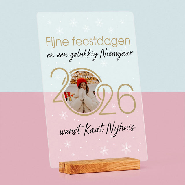 Fotocollage: Gelukkig Nieuwjaar - Afdruk Op Acrylglas (Verticaal)