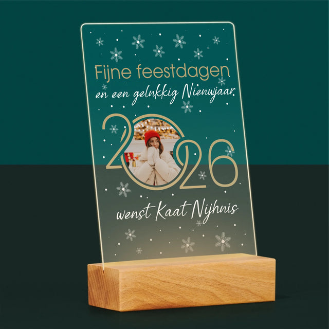 Fotocollage: Gelukkig Nieuwjaar - Afdruk Op Acrylglas (Verticaal)