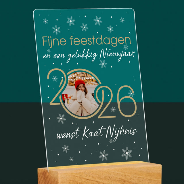 Fotocollage: Gelukkig Nieuwjaar - Afdruk Op Acrylglas (Verticaal)