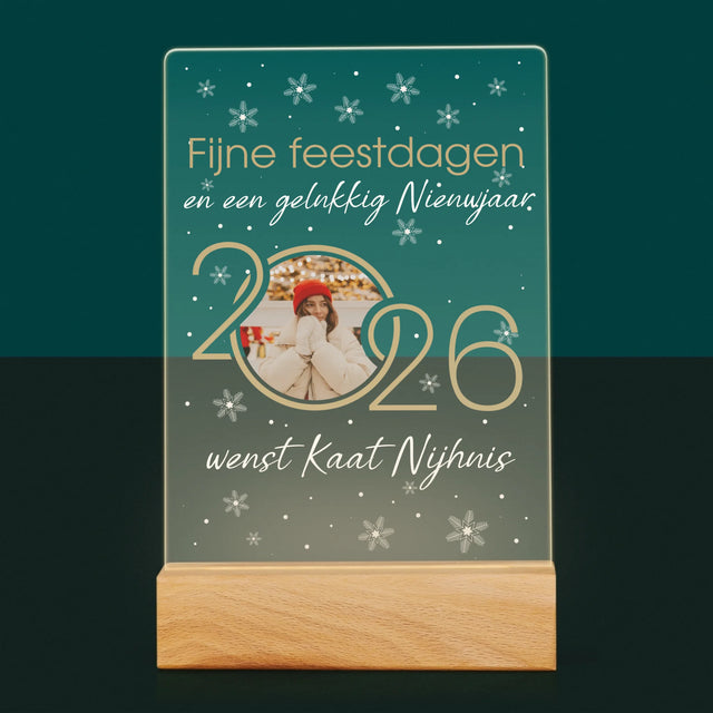 Fotocollage: Gelukkig Nieuwjaar - Afdruk Op Acrylglas (Verticaal)