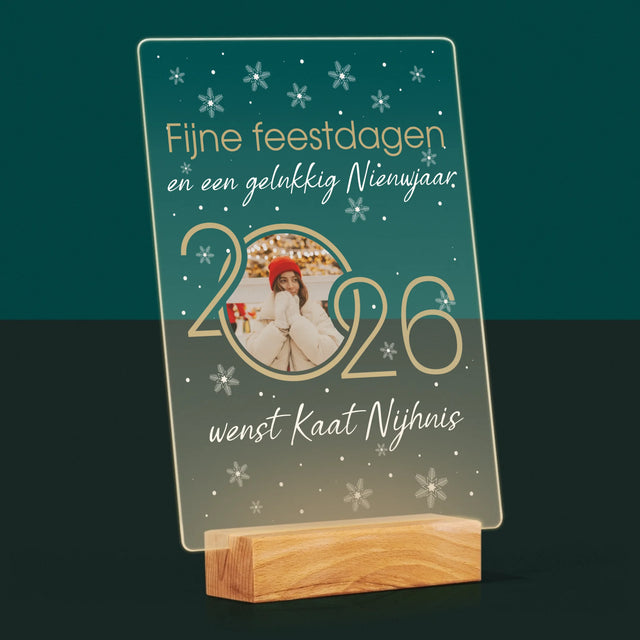 Fotocollage: Gelukkig Nieuwjaar - Afdruk Op Acrylglas (Verticaal)