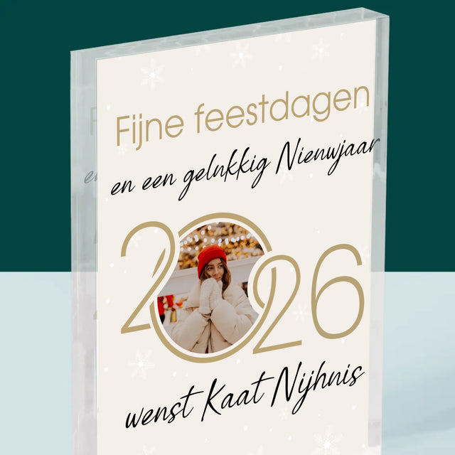 Fotocollage: Gelukkig Nieuwjaar - Acryl Blok