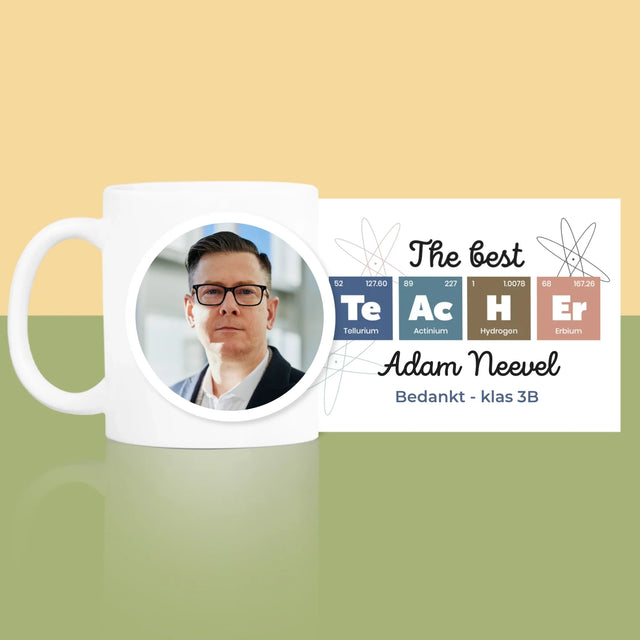 Foto En Handtekening: Teacher Chemische Elementen - Mok