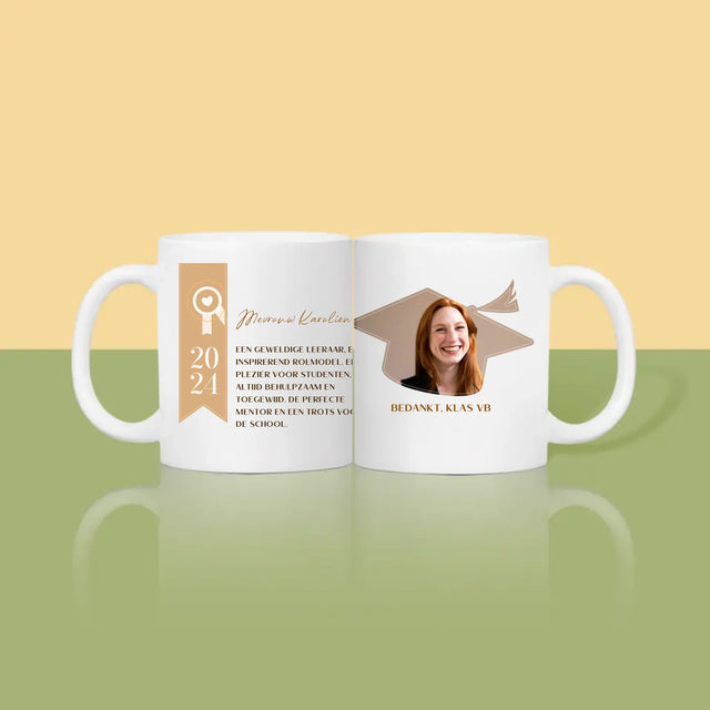 Foto En Handtekening: Diploma Voor De Leerkracht - Mok