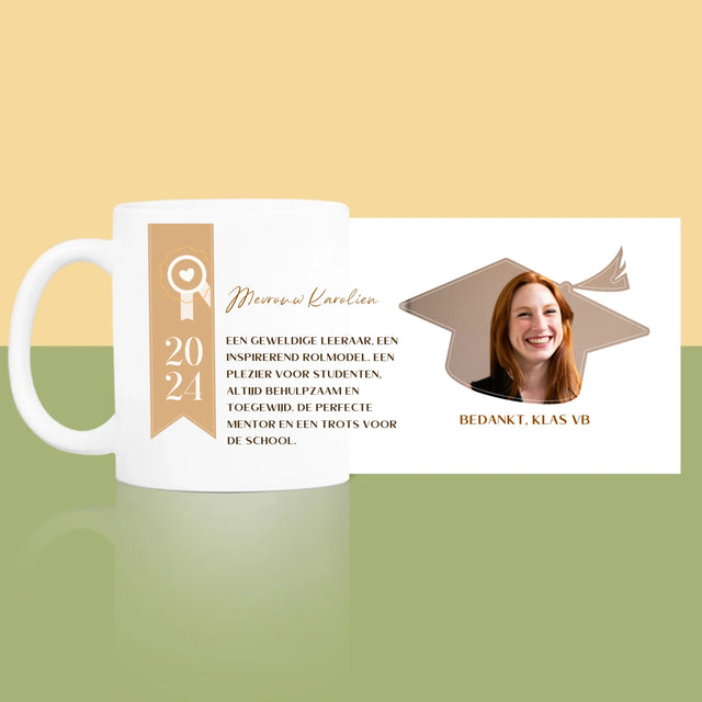 Foto En Handtekening: Diploma Voor De Leerkracht - Mok