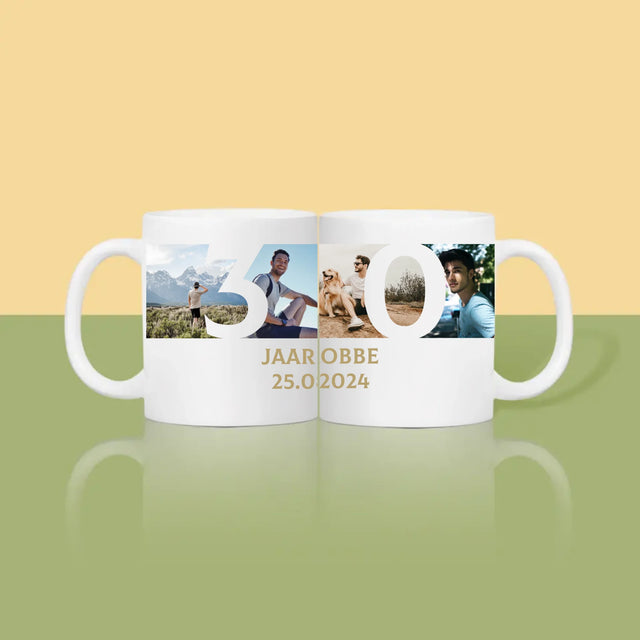 Fotocollage: 30 Jaar, Cijfer Foto'S - Mok
