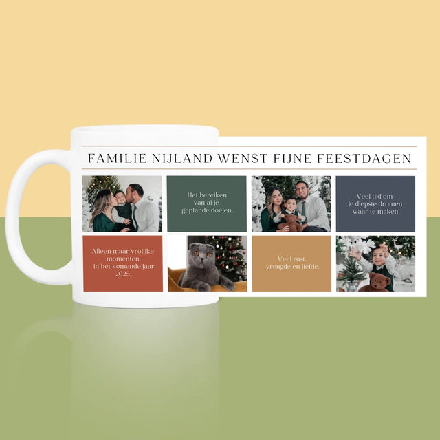 Fotocollage: Fijne Feestdagen, Wensen - Mok