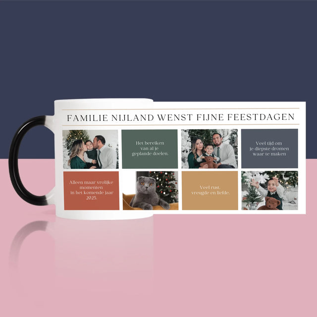 Fotocollage: Fijne Feestdagen, Wensen - Mok