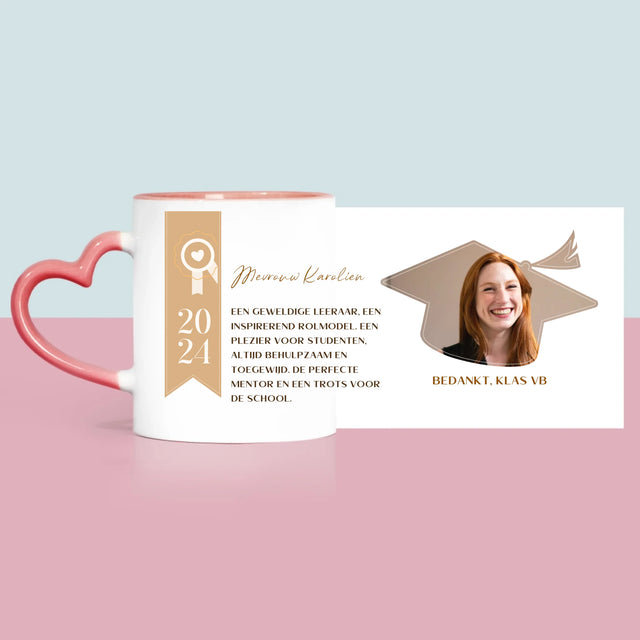Foto En Handtekening: Diploma Voor De Leerkracht - Mok