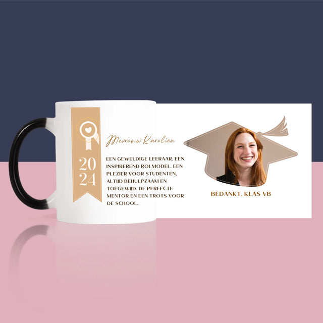 Foto En Handtekening: Diploma Voor De Leerkracht - Mok