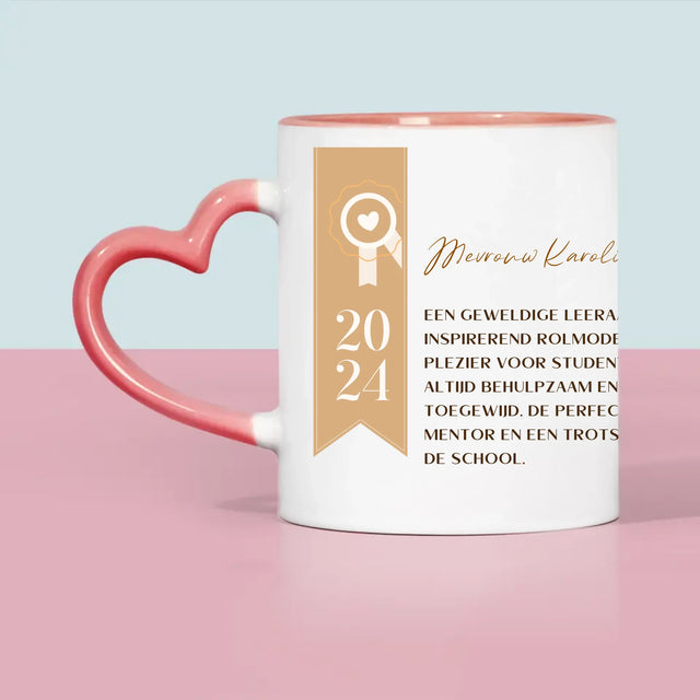 Foto En Handtekening: Diploma Voor De Leerkracht - Mok
