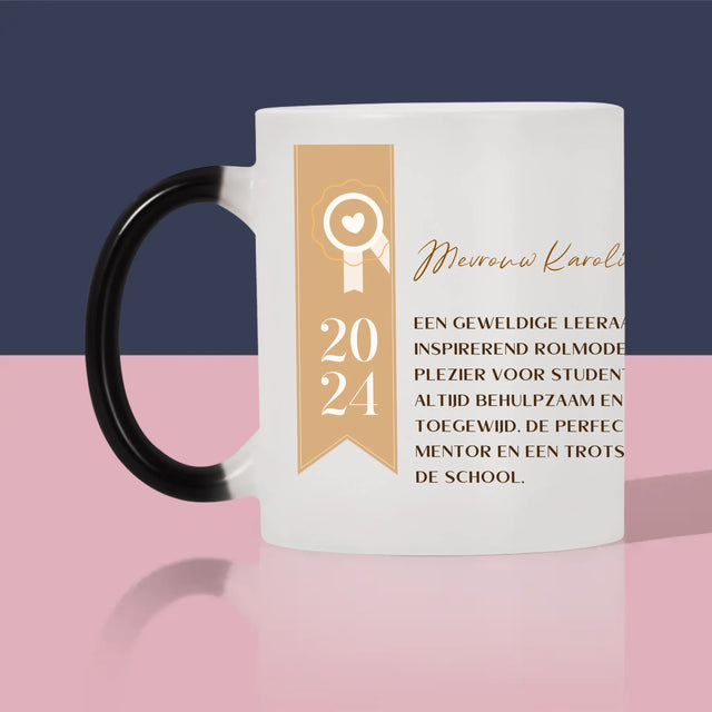 Foto En Handtekening: Diploma Voor De Leerkracht - Mok