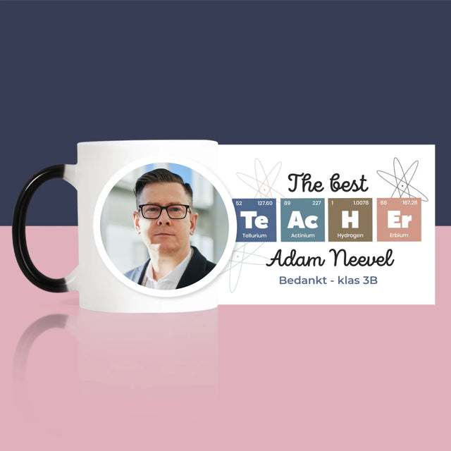 Foto En Handtekening: Teacher Chemische Elementen - Mok
