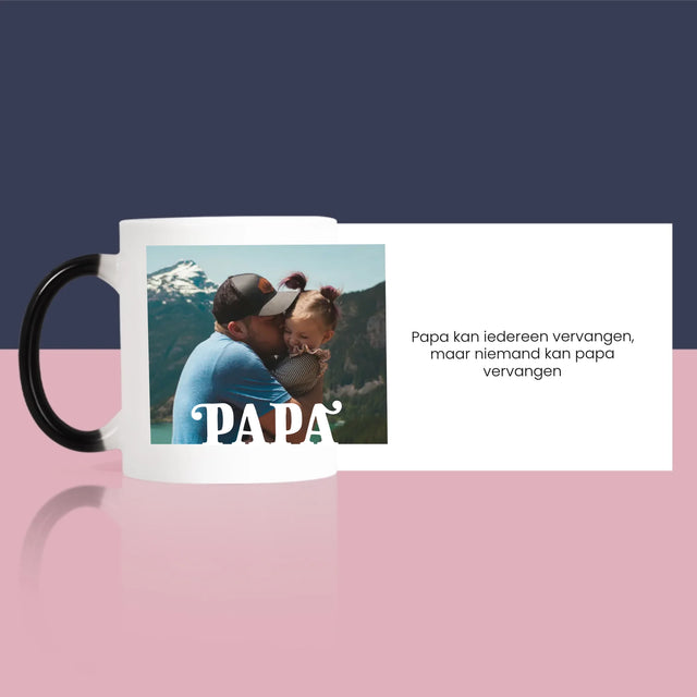 Foto En Handtekening: Onvervangbare Papa, Toewijding - Mok