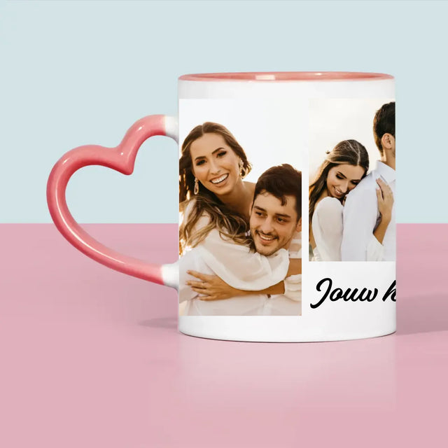 Fotocollage: 4 Foto'S En Handtekening - Mok