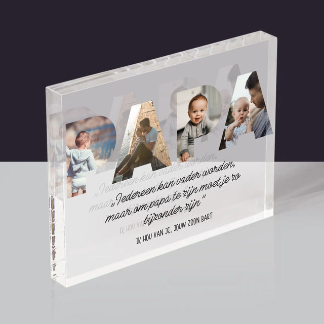 Woord Van Foto'S: Bijzondere Papa - Acryl Blok