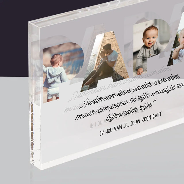 Woord Van Foto'S: Bijzondere Papa - Acryl Blok