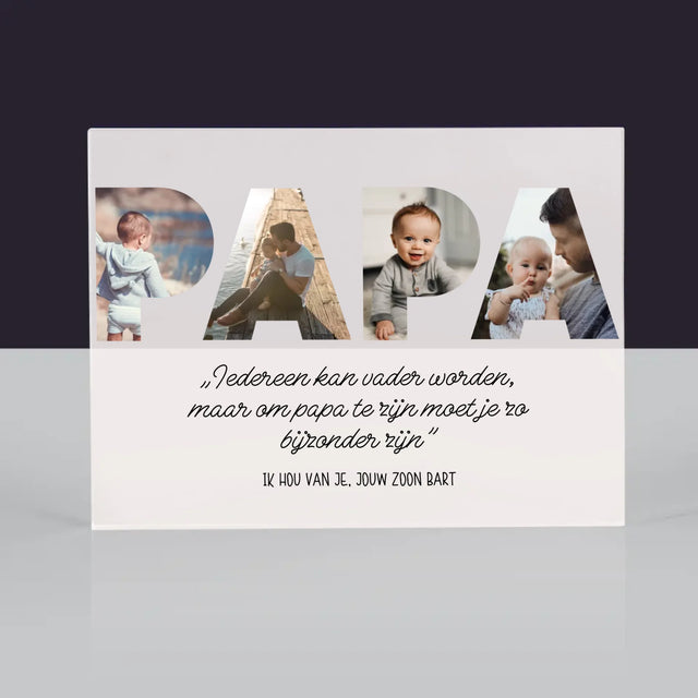 Woord Van Foto'S: Bijzondere Papa - Acryl Blok