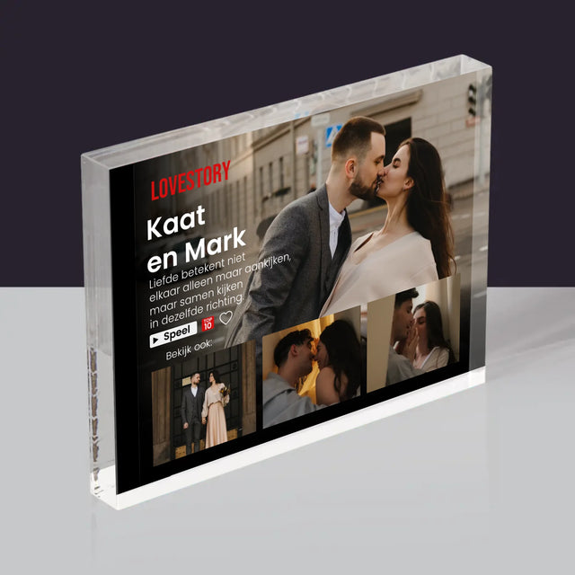Fotocollage: Liefdesverhaal - Acryl Blok