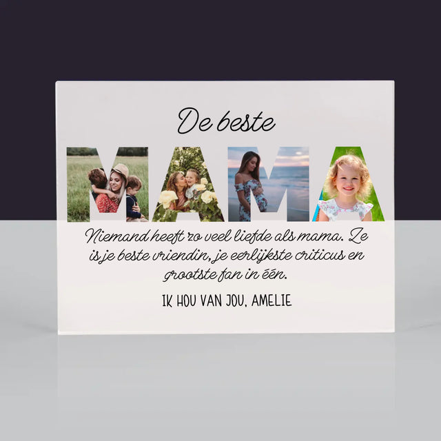 Woord Van Foto'S: De Beste Mama Ter Wereld - Acryl Blok