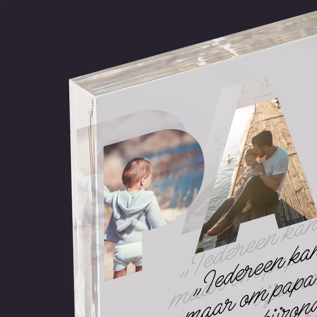 Woord Van Foto'S: Bijzondere Papa - Acryl Blok