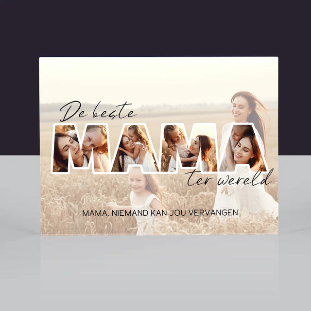 Woord Van Foto'S: Foto'S De Beste Mama Ter Wereld - Acryl Blok