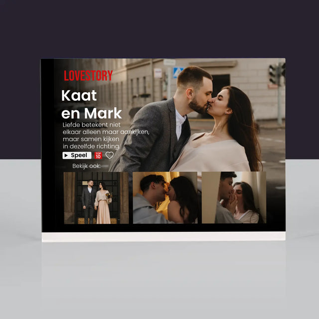 Fotocollage: Liefdesverhaal - Acryl Blok