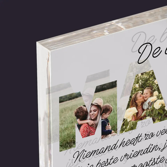 Woord Van Foto'S: De Beste Mama Ter Wereld - Acryl Blok