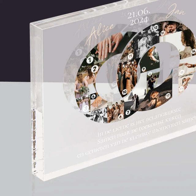 Vorm Van Foto'S: Bruiloft - Acryl Blok