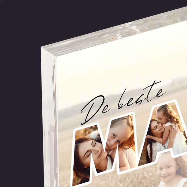 Woord Van Foto'S: Foto'S De Beste Mama Ter Wereld - Acryl Blok