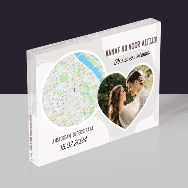 Stadsplastadsplattegrond: Vanaf Nu Voor Altijd - Acryl Blok