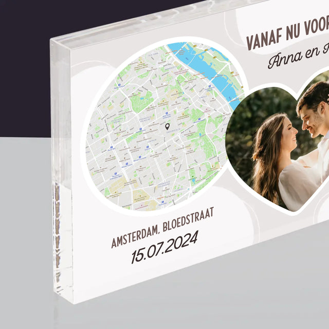 Stadsplastadsplattegrond: Vanaf Nu Voor Altijd - Acryl Blok
