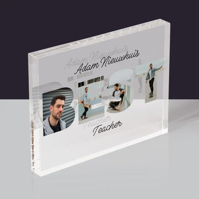 Woord Van Foto'S: Best Teacher - Acryl Blok