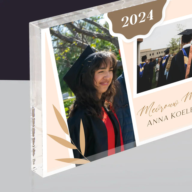 Fotocollage: Mevrouw Magister - Acryl Blok