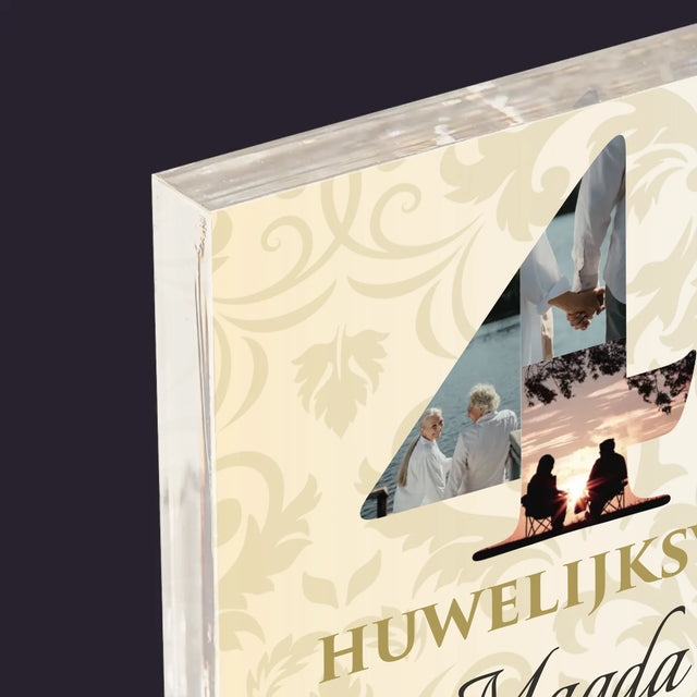 Woord Van Foto'S: 40Ste Huwelijksverjaardag - Acryl Blok